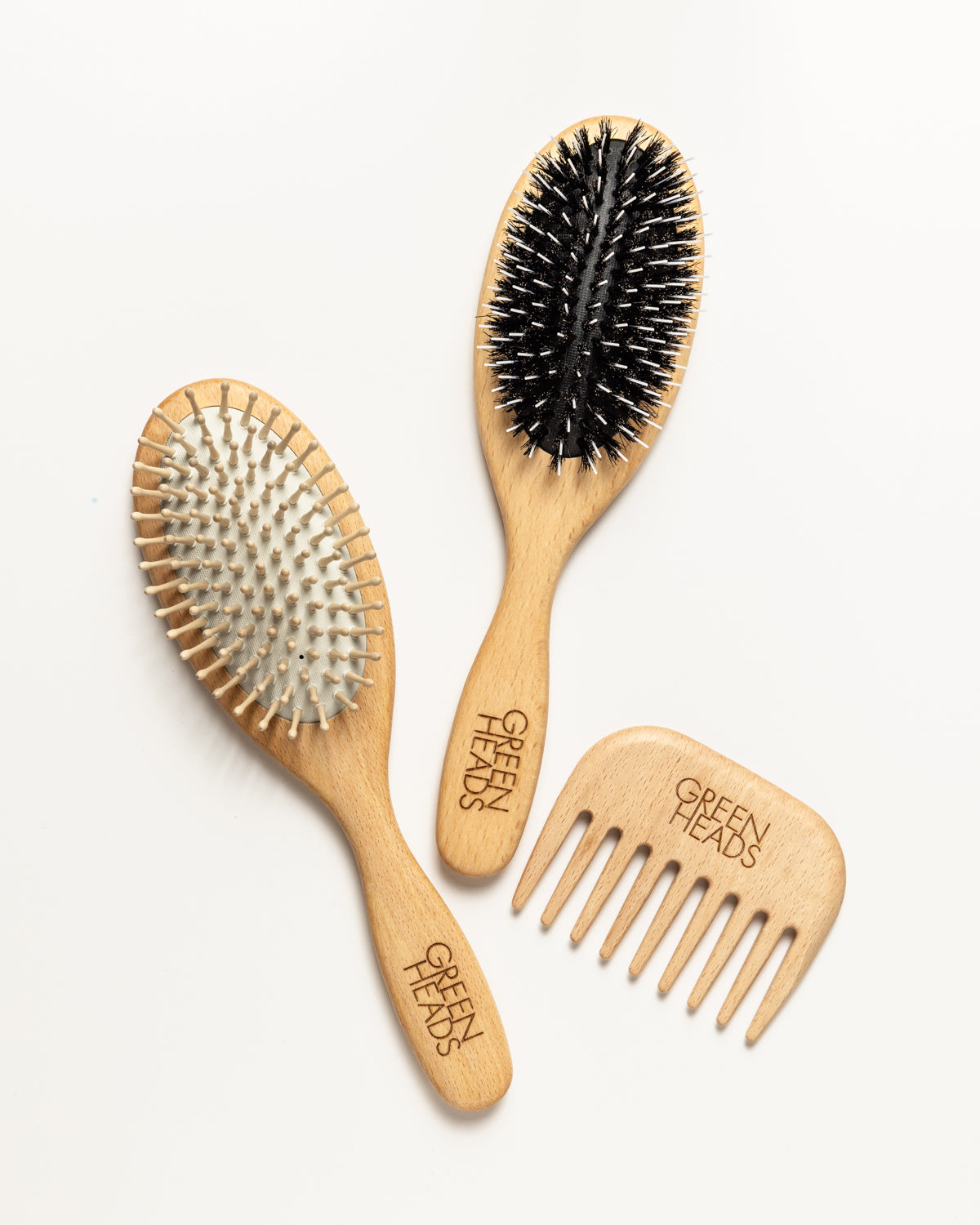 Green Heads Träpiggsborste - hårborste