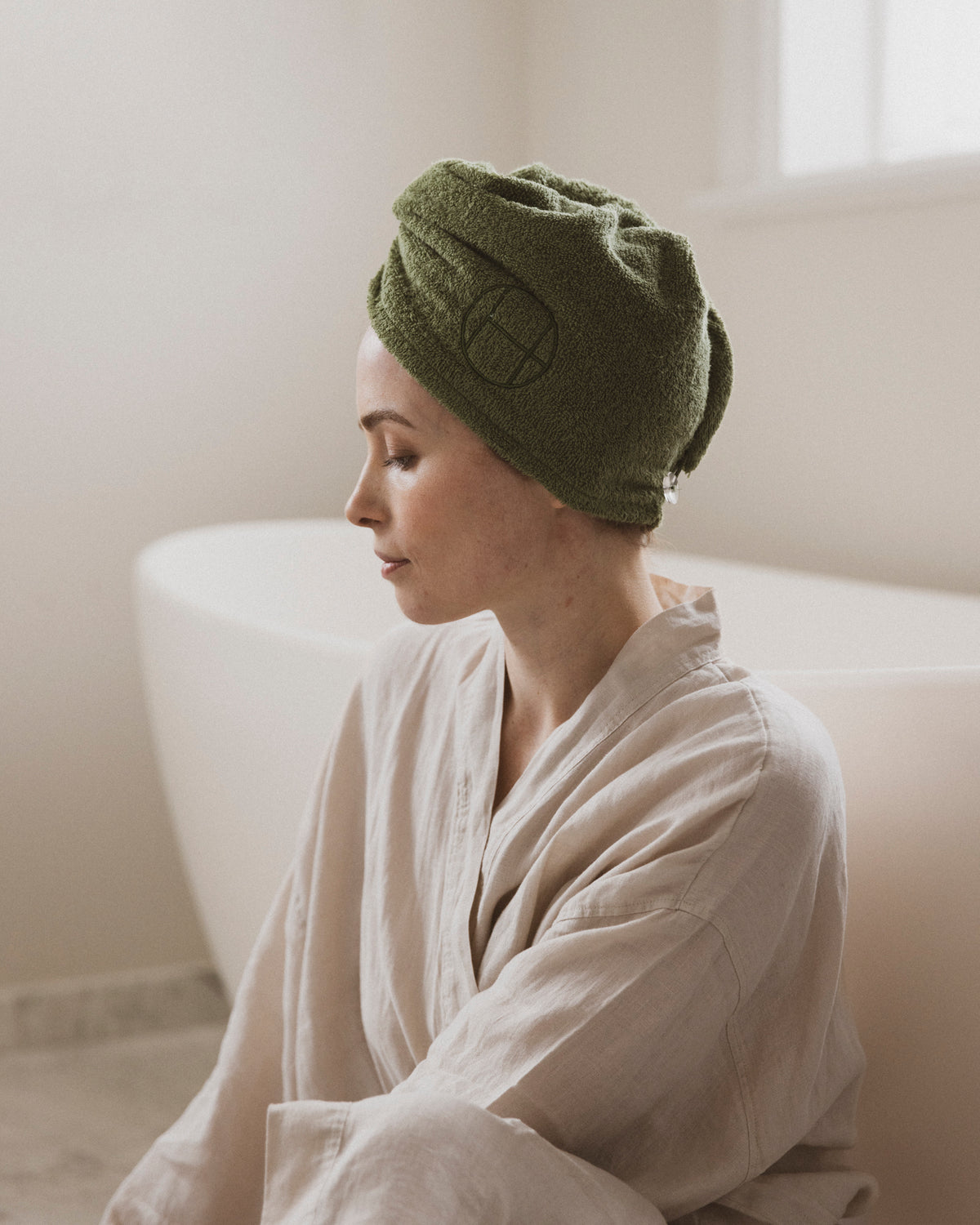 Green Heads Hair Towel Wrap - Hårhandduk